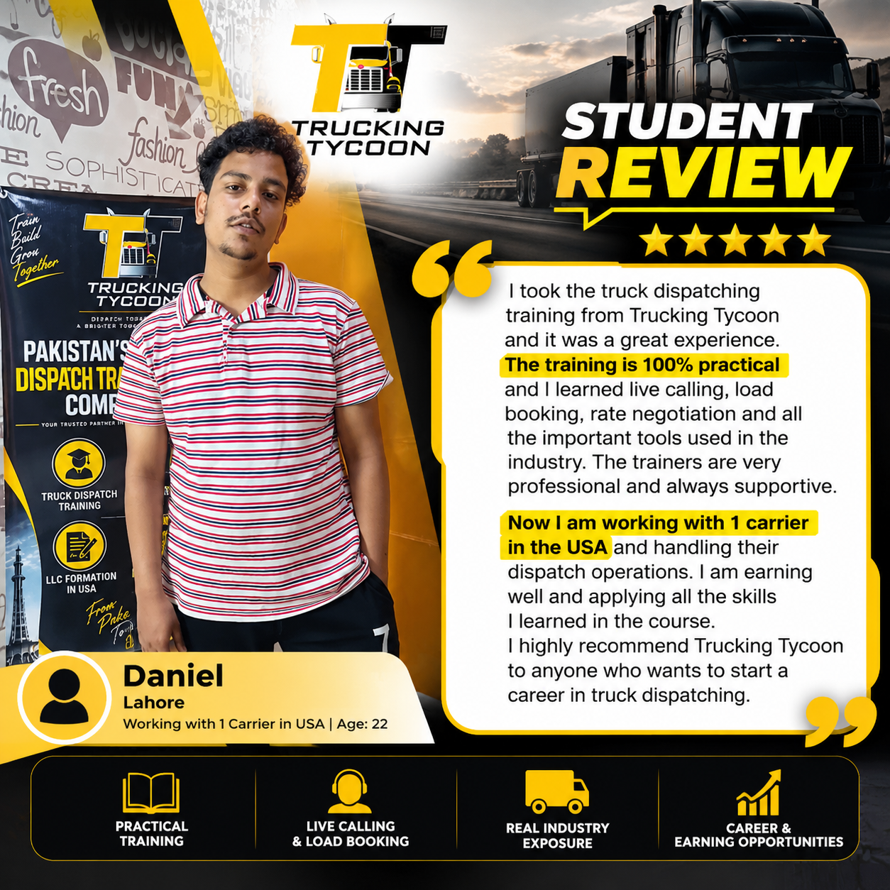 Trucking Tycoon Student Review Poster